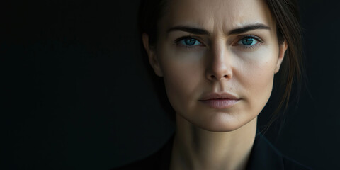 Fototapeta premium Intense portrait of woman in moody lighting
