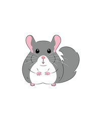 Cute Chinchilla Cartoon Illustration