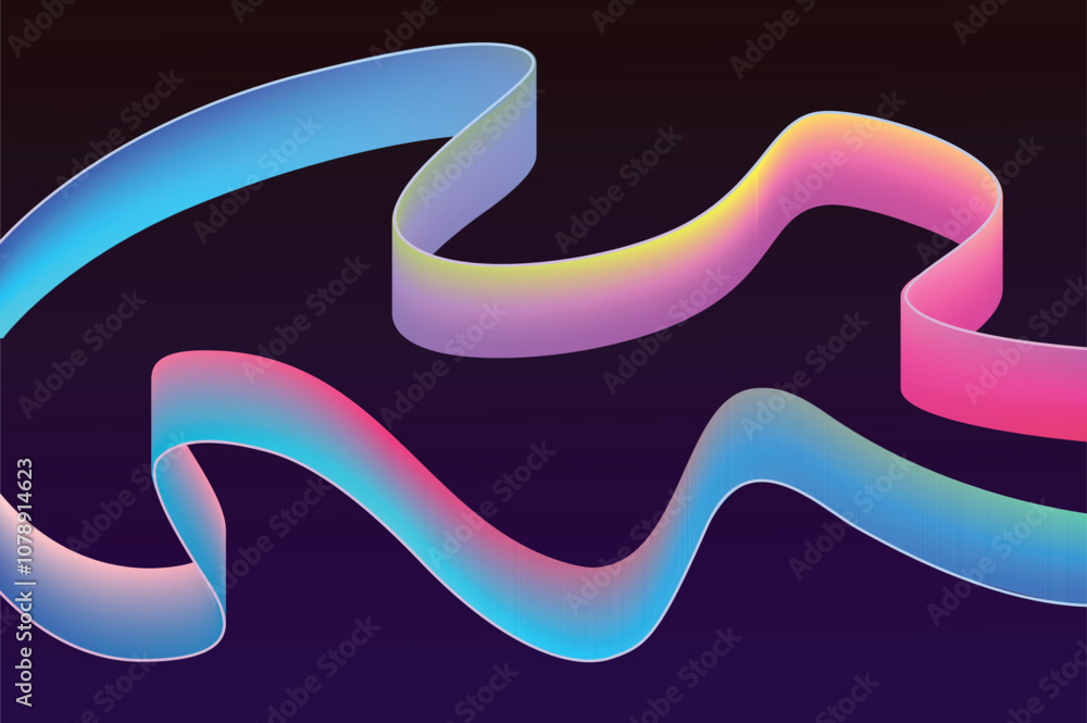 Poster abstract waves with gradient colors flowing smoothly. the vibrant design creates. vector illustratio