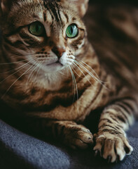 Golden spotted bengal cat