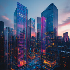 Neon Cityscape at Dusk