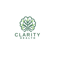 Minimal Brain tree roots medical logo design