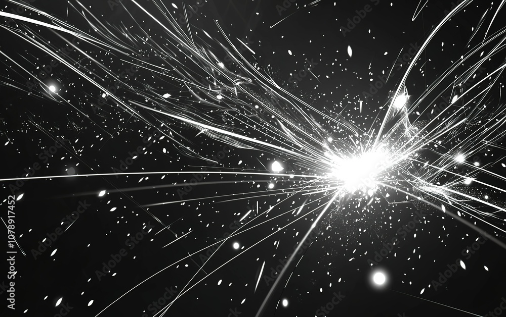 Poster bright sparks flying in a dark environment creating a dynamic visual display during a metalworking p