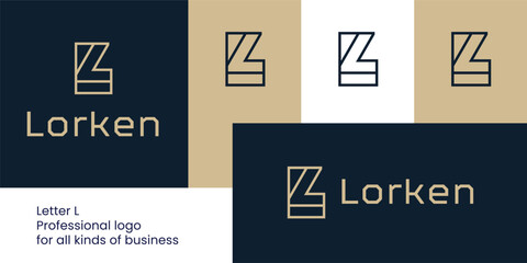 geometric L logo with tilted creative structure