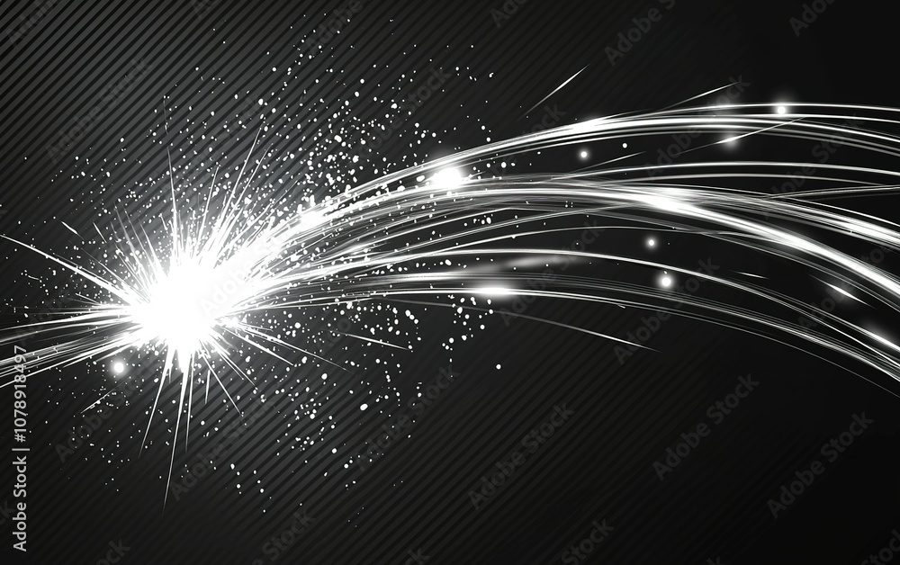 Poster bright and radiant sparkles against a dark background creating a stunning visual effect of light str