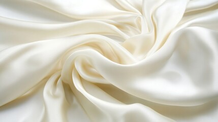 Obraz premium White Silk Fabric Texture Background - Elegant Draped Satin