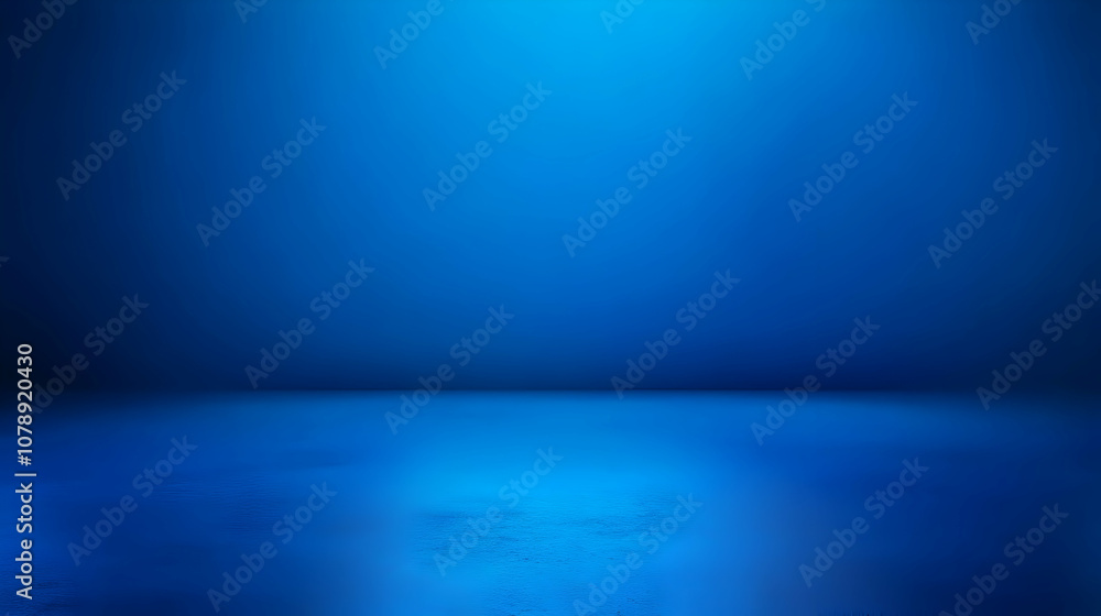Poster abstract blue gradient background with a smooth horizontal line dividing the top and bottom section,