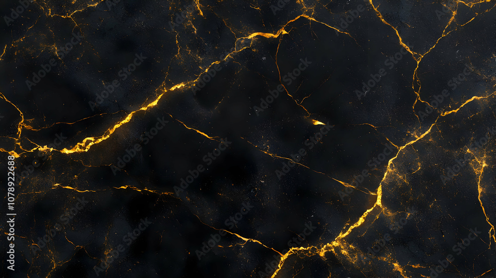 Poster abstract black and gold marble texture with glittering veins - seamless pattern background for desig