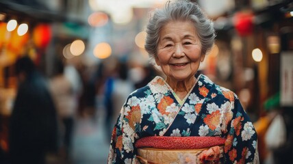 Elderly Woman in Vibrant Traditional Attire
