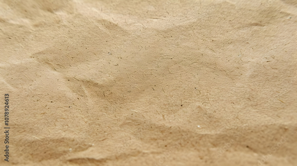 Aufkleber a close-up view of a crinkled brown paper texture with visible fibers, ideal for backgrounds and des