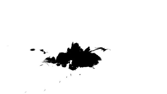 splash of black ink liquid flow