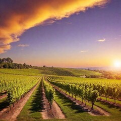 sunset over the field