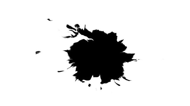 splash of black ink liquid flow