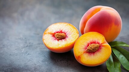 Juicy Peach Slices: Fresh Summer Fruit Photography