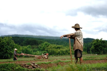 farmer in field with tractor