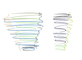 Abstract drawing of two glasses. Vector illustration of set glass