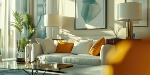 Modern Living Room with Large Windows