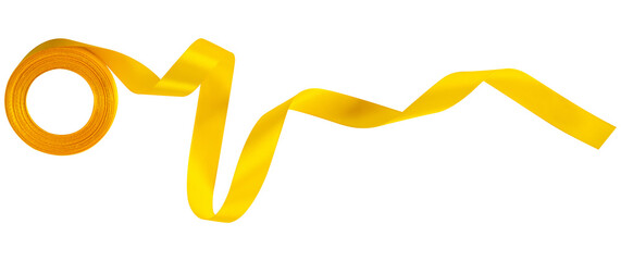 yellow ribbon roll isolated on white