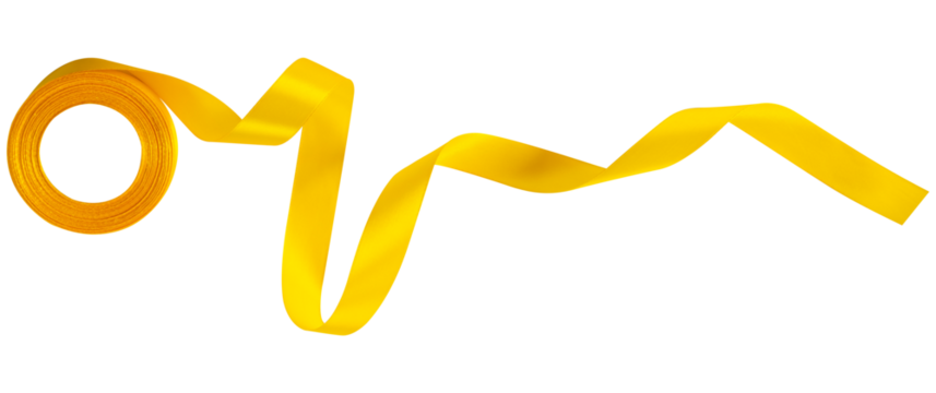 yellow ribbon roll isolated on white