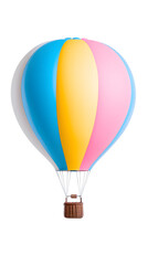 Naklejka premium 3d cartoon Air balloon isolated on white 