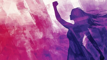 Empowered Woman Silhouette with Raised Arms