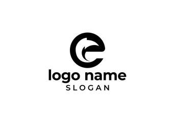 Obraz premium design logo lightning and letter E