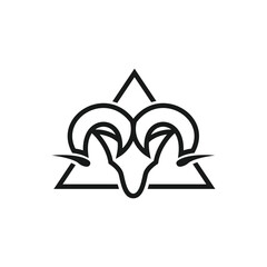 Abstract vector horns ram animal sheep logo