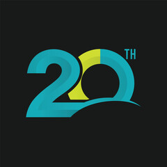 20 Years Anniversary Celebration Vector Template Design Illustration