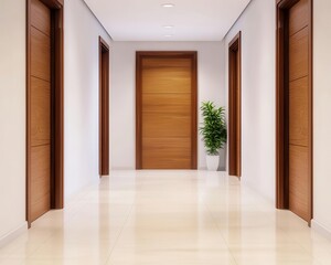 Obraz premium Luxury home with motionsensitive security cameras installed in the hallway, realtime footage monitored on a control panel, bright daylight