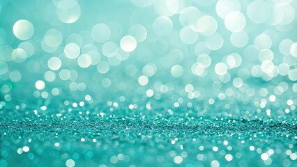 Aqua turquoise and teal green bokeh glitter sparkle background with intricate waves, aqua turquoise, glitter, oceanic pattern, bokeh effect, shimmering colors