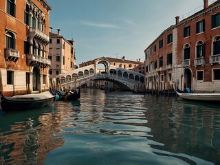 Obraz premium A Stone Bridge Spanning a Canal in Venice, Italy