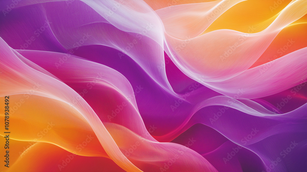 Poster abstract waves of vibrant colors flowing together in harmonious patterns, showcasing gradients from 