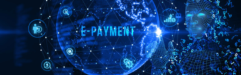 E-payment electronic concept. Business, Technology, Internet and network concept. 3d illustration