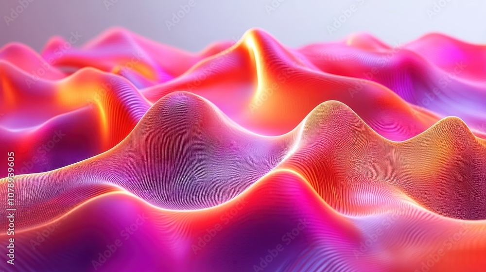 Wall mural abstract colorful wavy patterns with smooth gradients and vibrant hues.