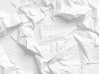 Obraz premium Crumpled white paper shot from above with shadow, white, texture, recycling