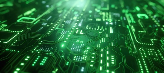 Naklejka premium green cyber digital computer network electronic frame background 13