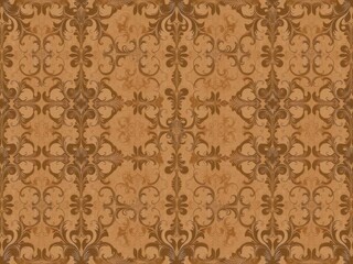 Obraz premium Elegant seamless damask wallpaper with intricate floral and geometric patterns in luxurious colors, vintage, seamless, classic