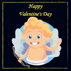 A Valentine's Day card in a gold frame.