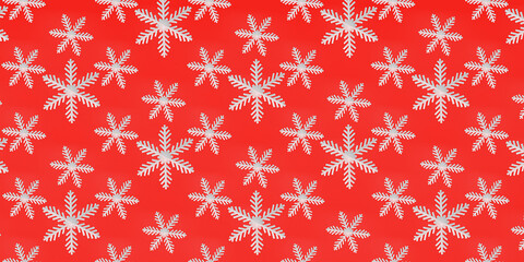 Cute snowflake on red background. Nice element for christmas banner, cards. New year ornament.