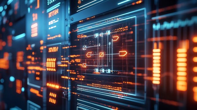 Digital Interface Showcasing Smart Grid Network with Renewable Energy Flow
