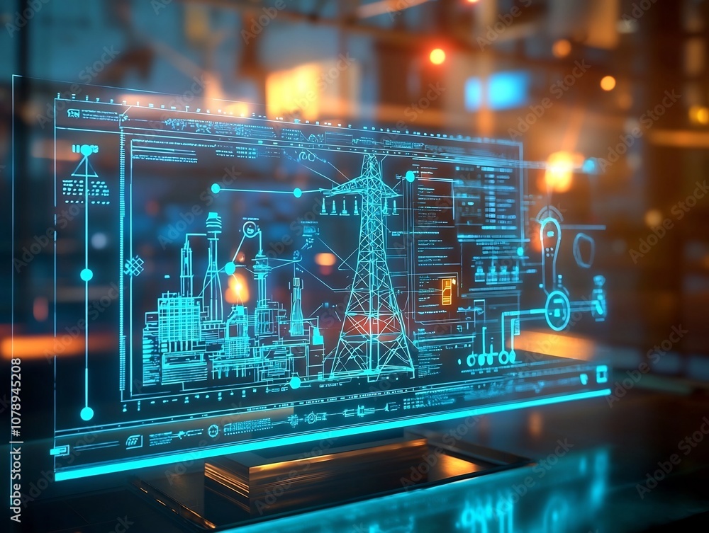 Poster interactive holographic display of smart grid energy management solution