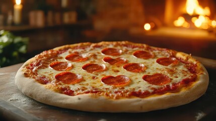 Creative pizza with heartshaped pepperoni slices, symbolizing the love for pizza on World Pizza Day