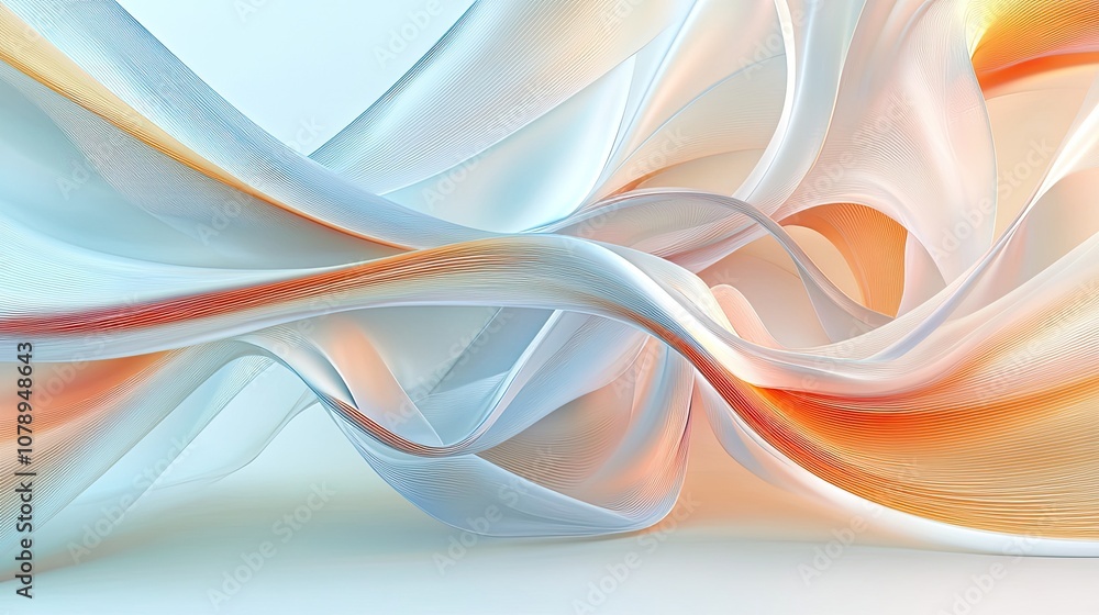 Aufkleber colorful abstract wave pattern in soft tones, fluid design with smooth flow and movement.