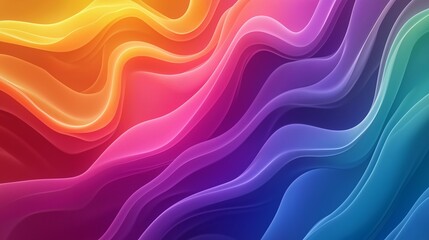 Fluid Rainbow Waves Embrace Diversity - Celebrating Pride Month - Generative AI