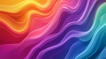 Fluid Rainbow Waves Embrace Diversity - Celebrating Pride Month - Generative AI