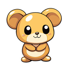 Obraz premium Cute cartoon bear character delights viewers with its adorable expression and playful stance