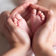 close - up of baby feet