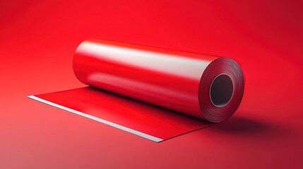 Red Roll of Vinyl Material