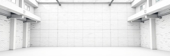 White brick wall providing a clean and modern background, empty, urban, architecture