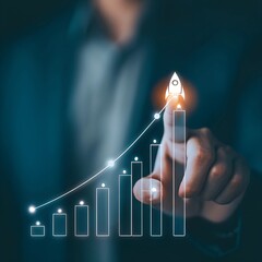 business growth futuristic technology digital
